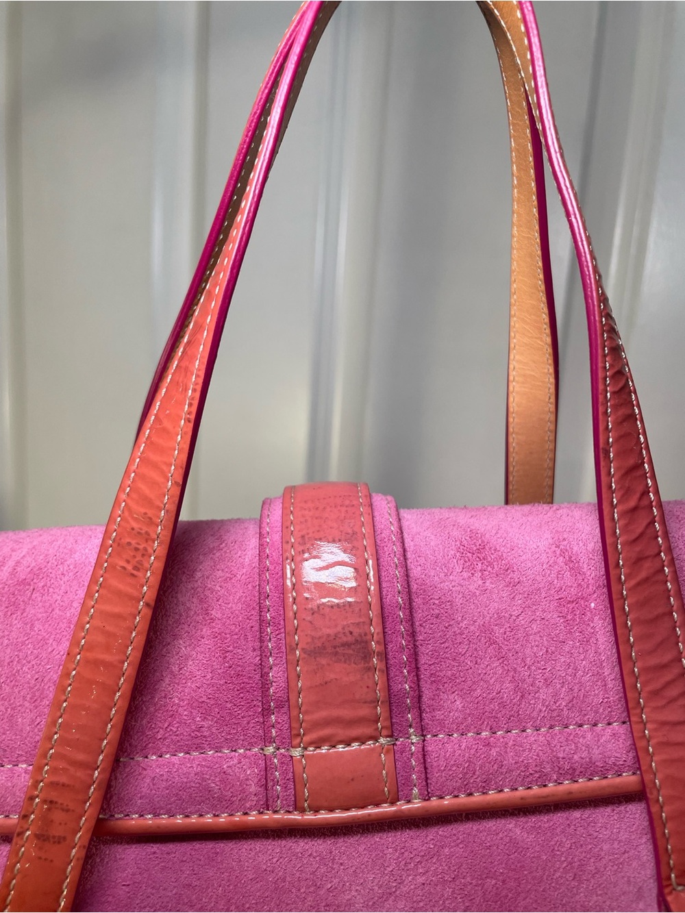 Vintage Coach suede leather handbag - Picture 3 of 7
